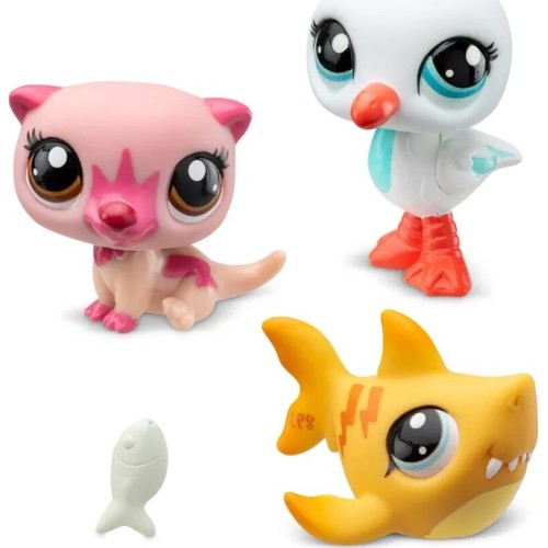 Basic Fun Littlest Pet Shop Collector Set 3 Φιγούρες Σε Σωλήνα Island Vibes Trio! Otter 43, Seagul 41 And Shark 42 00556 8855610