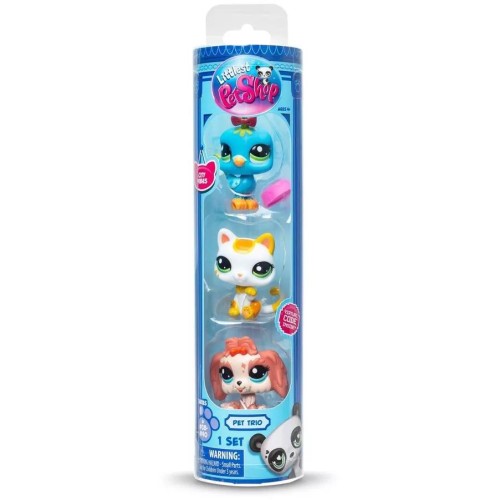 Basic Fun Littlest Pet Shop Collector Set 3 Φιγούρες Σε Σωλήνα City Vibes Trio! Dog 38, Bird 40, And Cat 39  00551 885561005516