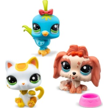 Basic Fun Littlest Pet Shop Collector Set 3 Figures In Tube (Lps Wave 1 / 3 Designs) 00551 885561005516