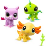 Basic Fun Littlest Pet Shop Collector Set 3 Φιγούρες Σε Σωλήνα Wild Vibes Trio! Rhino 37, Axolotl 36, And Iguana 35 00557 885561