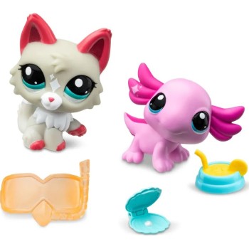 Basic Fun Littlest Pet Shop Collector Set 2 Figures With Accessories (Lps Wave 1 / 8 Drawings) 00527 885561005271