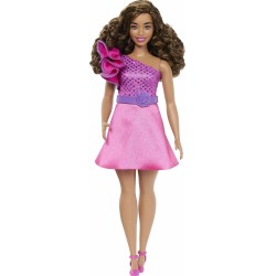 Mattel Barbie Fashionistas Fashionistas Κούκλα 225, Brown Hair, Pink Sparkly Dress, 65Th Anniversary FBR37 / HRH22 194735176793