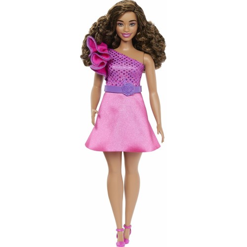 Mattel Barbie Fashionistas Fashionistas Κούκλα 225, Brown Hair, Pink Sparkly Dress, 65Th Anniversary FBR37 / HRH22 194735176793