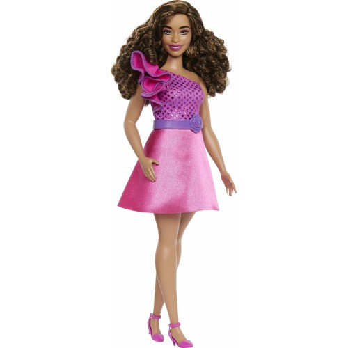 Mattel Barbie Fashionistas Fashionistas Κούκλα 225, Brown Hair, Pink Sparkly Dress, 65Th Anniversary FBR37 / HRH22 194735176793