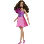 Mattel Barbie Fashionistas Doll 225, Brown Hair, Pink Sparkly Dress, 65Th Anniversary FBR37 / HRH22 194735176793