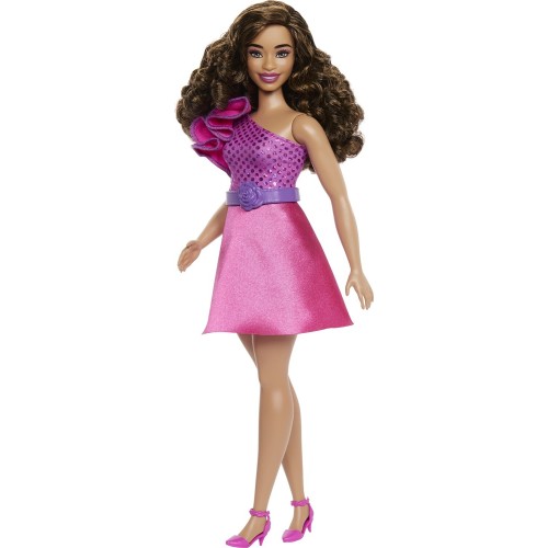 Mattel Barbie Fashionistas Fashionistas Κούκλα 225, Brown Hair, Pink Sparkly Dress, 65Th Anniversary FBR37 / HRH22 194735176793