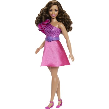 Mattel Barbie Fashionistas Fashionistas Κούκλα 225, Brown Hair, Pink Sparkly Dress, 65Th Anniversary FBR37 / HRH22 194735176793