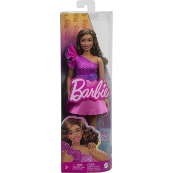 Mattel Barbie Fashionistas Doll 225, Brown Hair, Pink Sparkly Dress, 65Th Anniversary FBR37 / HRH22 194735176793