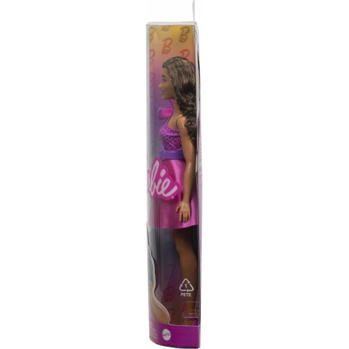 Mattel Barbie Fashionistas Fashionistas Κούκλα 225, Brown Hair, Pink Sparkly Dress, 65Th Anniversary FBR37 / HRH22 194735176793