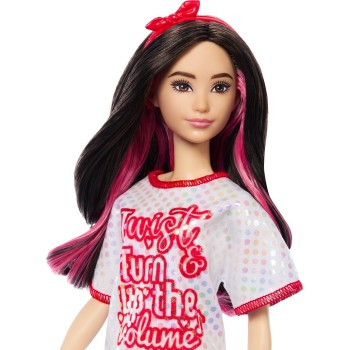 Mattel Barbie Fashionistas Doll 214, Black Wavy Hair With Twist N Turn Dress & Accessories, 65Th Anniversary FBR37 / HRH12 19473