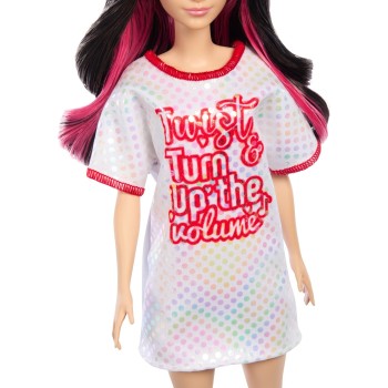 Mattel Barbie Fashionistas Doll 214, Black Wavy Hair With Twist N Turn Dress & Accessories, 65Th Anniversary FBR37 / HRH12 19473
