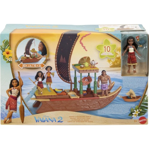 Mattel Disney Jbt78 Toy Playset Disney Vaiana 2 Vaiana's Adventure Canoe With Mini Doll Vaiana's JBT78 194735265237