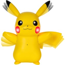 Jazwares Pokemon Train And Play Deluxe Pikachu - 4.5-Inch Pikachu Figure With Lights, Sounds, And Moving Limbs Plus Interactive 