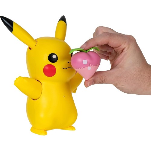 Jazwares Pokemon Train And Play Deluxe Pikachu - 4.5-Inch Pikachu Figure With Lights, Sounds, And Moving Limbs Plus Interactive 