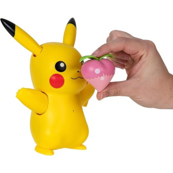 Jazwares Pokemon Train And Play Deluxe Pikachu - 4.5-Inch Pikachu Figure With Lights, Sounds, And Moving Limbs Plus Interactive 