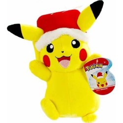 Jazwares Pokemon Plush Xmas W4 (4 Designs) 20Cm - Pikachu With Christmas Hat (Pkw3376) JW002845-W04 191726497929