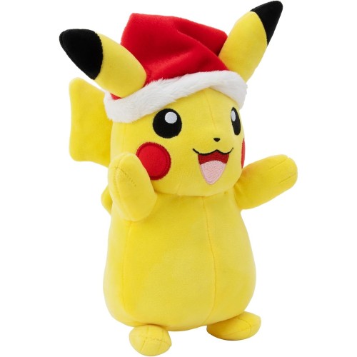 Jazwares Pokemon Plush Xmas W4 (4 Designs) 20Cm - Pikachu With Christmas Hat (Pkw3376) JW002845-W04 191726497929