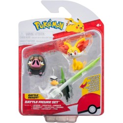 Jazwares Pokemon Battle Figure 3 Pack - Features 2-Inch Fennekin And Lechonk And 3-Inch Sirfetchd Battle Figures JW095155-W20 19
