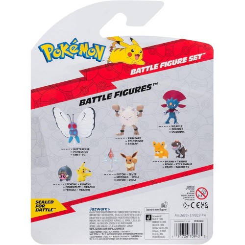 Jazwares Pokemon Battle Figure 3 Pack - Features 2-Inch Fennekin And Lechonk And 3-Inch Sirfetchd Battle Figures JW095155-W20 19