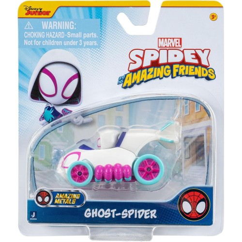 Spiderman Spidey Metal Vehicle Figure 7.5Cm W1 (5 Designs) – Jazwares Ghost Spider, Snf0196 JWS00193-W01 191726495222