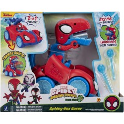 Jazwares Spiderman Marvel Spidey And His Amazing Friends Spidey-Rex Racer - Οχημα 18 Εκ Με Ήχους Που Μεταμορφώνεται Απο Όχημα Σε