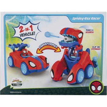 Jazwares Spiderman Marvel Spidey And His Amazing Friends Spidey-Rex Racer - Οχημα 18 Εκ Με Ήχους Που Μεταμορφώνεται Απο Όχημα Σε