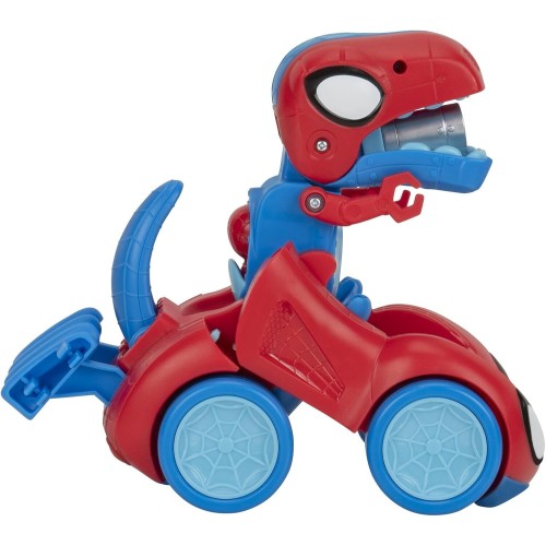 Jazwares Spiderman Marvel Spidey And His Amazing Friends Spidey-Rex Racer - 8-Inch Vehicle With Sounds That Transforms From Vehi