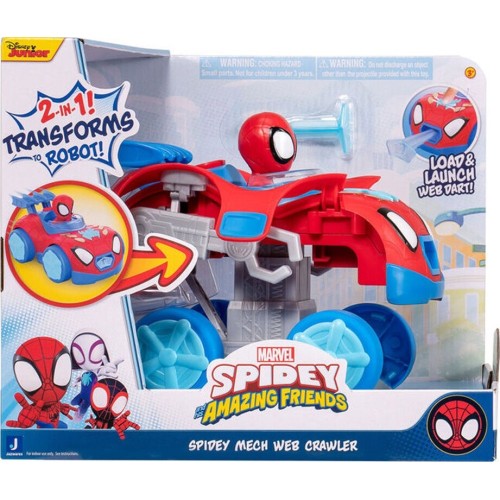 Jazwares Spiderman Spidey 20Cm Robot Vehicle With 2-In-1 Figure JWS00167 191726482574