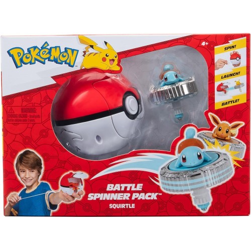 Jazwares Pokemon Battle Spinner Pack Squirtle & Pokeball Launcher JW004397 191726768692