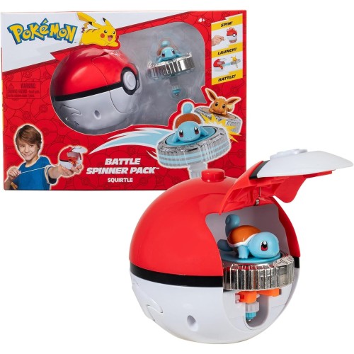 Jazwares Pokemon Battle Spinner Pack Squirtle & Pokeball Εκτοξευτής Με Φιγούρα JW004397 191726768692