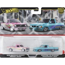 Mattel Hot Wheels Car Culture 1975 Datsun Sunny Truck (B120) & Custom '93 Nissan Hardbody (D21) HBL96 / HRR78 194735184545