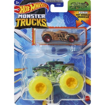Mattel Hot Wheels Όχημα Monster Trucks Με Αυτοκινητάκι Hotweile Όχημα Παιχνίδι GRH81 / HWN47 194735217335