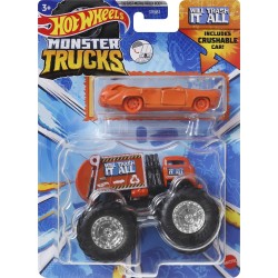Mattel Hot Wheels Όχημα Monster Trucks Με Αυτοκινητάκι Will Tra Όχημα Παιχνίδι GRH81 / HWN46 194735217434