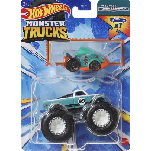 Mattel Hot Wheels Όχημα Monster Trucks Με Αυτοκινητάκι Pure Mus Όχημα Παιχνίδι GRH81 / HWN48 194735217410