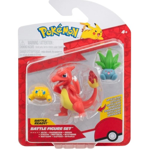 Jazwares  Pokemon 3 Figure Battle Pack Joltik, Oddish, Charmeleon Wave 21 JW095155 191726724285