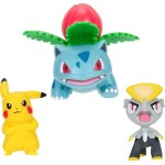Jazwares Pokemon Figures 3 Pcs. W21– Pikachu 2, Jangmo-O, Ivysaur Pkw3893, JW095155 191726724278