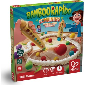 Hape Bamboo Επιτραπέζιο Rapido – Πρόκληση Μνήμης Και Ταχύτητας Με Χρωματιστές Χάντρες E4314A 6943478047501