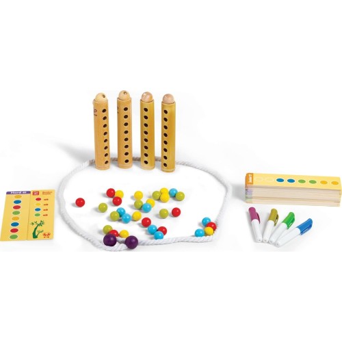 Hape Bamboo Επιτραπέζιο Rapido – Πρόκληση Μνήμης Και Ταχύτητας Με Χρωματιστές Χάντρες E4314A 6943478047501