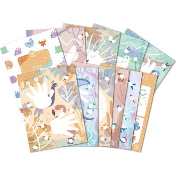 Hape Artbook Finger Painting – Περιλαμβάνει 9 Εικόνες Και 4 Γλάστρες Δαχτυλομπογιάς 0401.E2005A 6943478039407