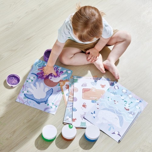 Hape Artbook Finger Painting – Περιλαμβάνει 9 Εικόνες Και 4 Γλάστρες Δαχτυλομπογιάς 0401.E2005A 6943478039407