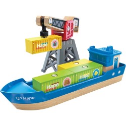 Hape e3792 cargo ship and crane E3792A 6943478039254