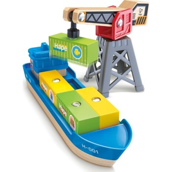 Hape e3792 cargo ship and crane E3792A 6943478039254
