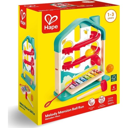 Hape melody house, marble run and xylophone, 12 months + E0512A 6943478045477