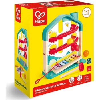 Hape Early Melodies Ξύλινο Ξυλόφωνο, 12 Μηνών + E0512A 6943478045477