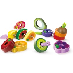 Hape Caterpillar Fruit Feast Ξύλινα Φρούτα Με Κορδόνι E1072A 6943478036338