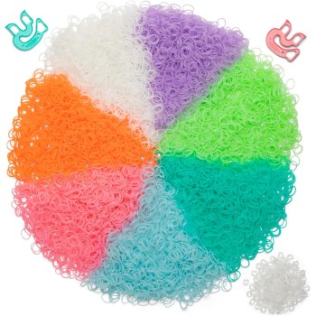 Rainbow Loom Treasure Box - Glow-In-The-Dark Edition - DIY Bands Jewelry Kit, 7000 Glow Rubber Bands, 2 Happy Looms, Crafting Ac