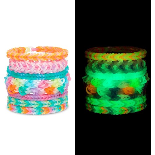 Rainbow Loom Treasure Box - Glow-In-The-Dark Edition - DIY Bands Jewelry Kit, 7000 Glow Rubber Bands, 2 Happy Looms B0349 812317