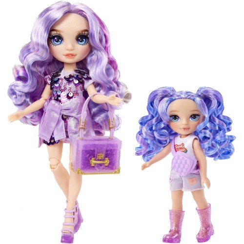 MGA Entertainment Rainbow High Littles Dolls- Amethyst (Purple) 531210-EUC 035051531234