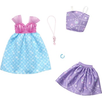 Mattel Barbie Μοδες - Σετ Των 2 Fashions Αξεσουάρ Για Κούκλα Σετ Ρούχων Κούκλας Mermaid-Themed Dress GWF04 / HRH44 194735177141