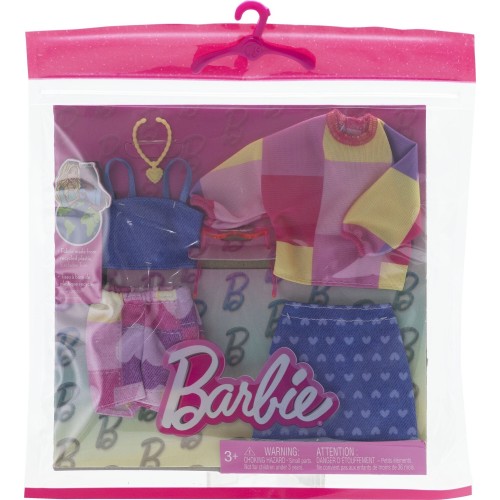 Mattel Barbie Μοδες - Σετ Των 2 Fashions Αξεσουάρ Για Κούκλα Σετ Ρούχων Κούκλας Pink & Blue Inspired Skirt GWF04 / HRH42 1947351